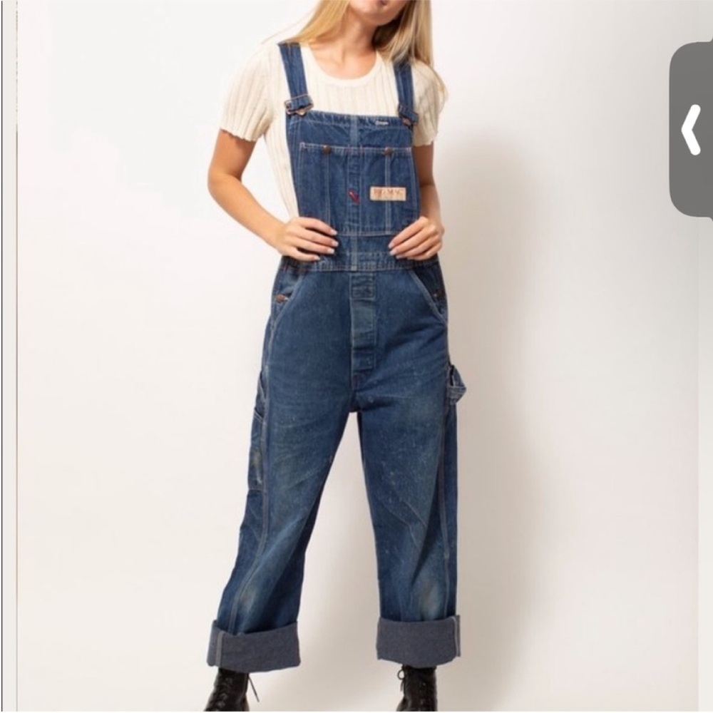 Vintage Big Mac Square Bak Bib Denim Overalls Workwear Utility Fishermencore